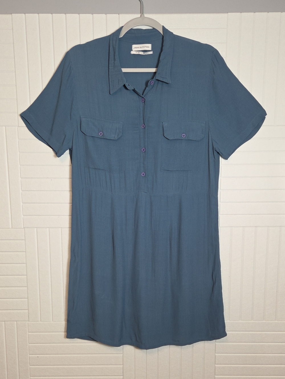 Urban Outfitters Teal Collared Shirt Dress Size L